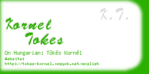 kornel tokes business card