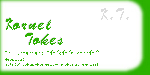 kornel tokes business card